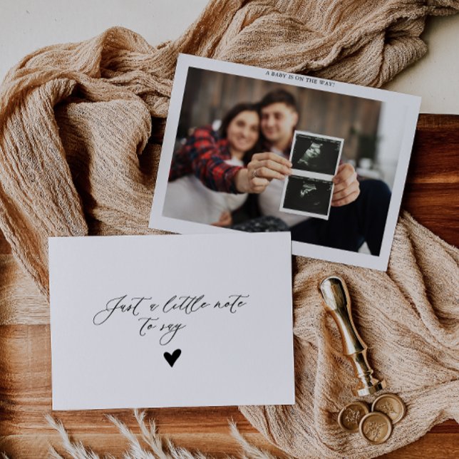 Elegant Calligraphy Formal Baby Announcement Card (Creator Uploaded)