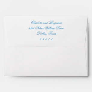Elegant Calligraphy Formal Wedding Blue Custom Envelope