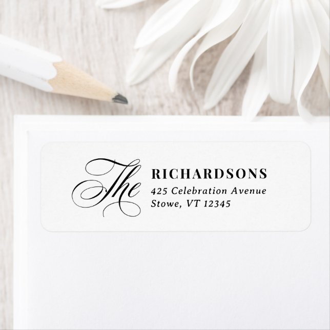 Elegant Calligraphy Formal Wedding Return Address (Insitu)
