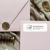 Elegant Calligraphy Formal Wedding Return Address