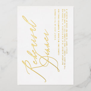 Elegant Calligraphy Gold Foil Rehearsal Dinner