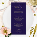 Elegant Calligraphy Gold Navy Blue Menu<br><div class="desc">Elegant Calligraphy Gold Navy Blue Menu</div>