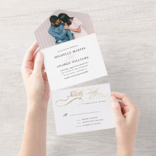 elegant calligraphy gold (no ENV needed) All In One Invitation