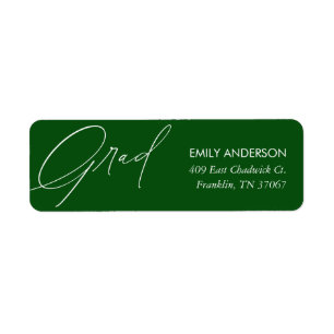 Elegant Calligraphy Graduation Green Address