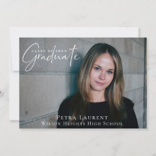 Elegant Calligraphy Graduation Photo Announcement