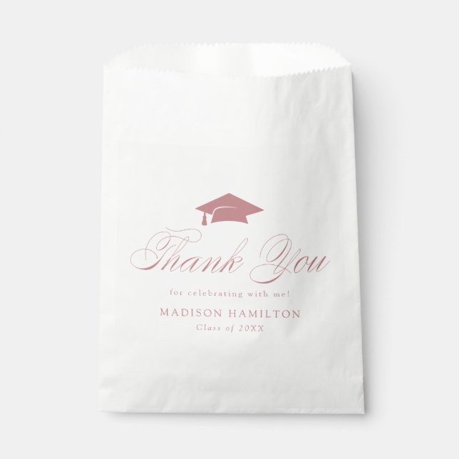 Elegant Calligraphy Graduation Thank You Favour Bag (Front)