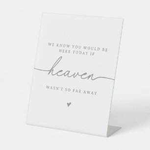 Elegant Calligraphy Gray Heaven Wedding Memorial Pedestal Sign
