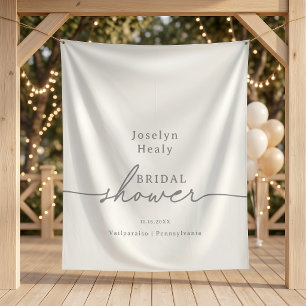 Elegant Calligraphy Grey Bridal Shower Tapestry