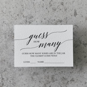 Elegant Calligraphy Guess How Many Kisses Cards