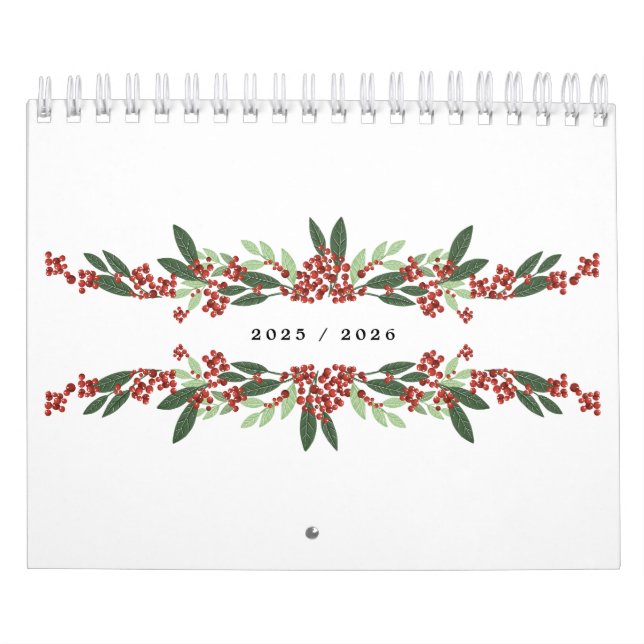 Elegant Calligraphy Hand Painted Christmas Custom Calendar (Cover)