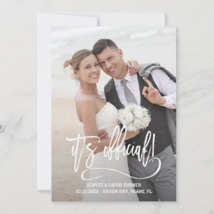 Elegant Calligraphy It's official Wedding Announcement