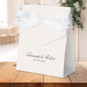 Elegant Calligraphy Ivory Wedding Favor Box