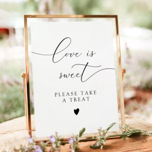 Elegant Calligraphy Love Is Sweet Dessert Table  Poster