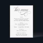 Elegant Calligraphy Luxury Wedding Bar Menu<br><div class="desc">Luxury Wedding Bar Menu: This elegant calligraphy wedding reception bar menu is perfect for a sophisticated classy wedding. See all of the matching products below.</div>