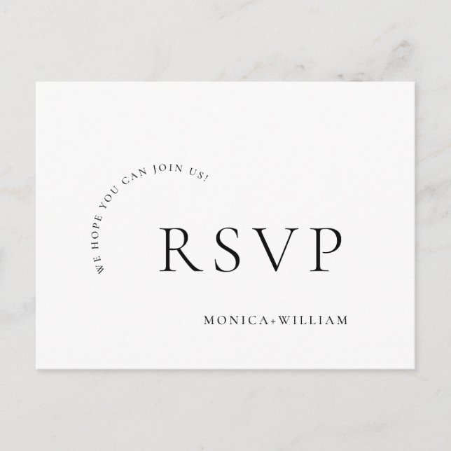 Elegant Calligraphy Menu Choice Wedding RSVP Postcard (Front)