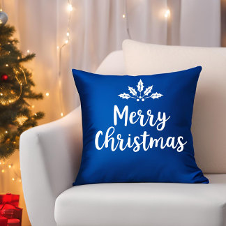 Elegant Calligraphy Merry Christmas Script Family Throw Pillow