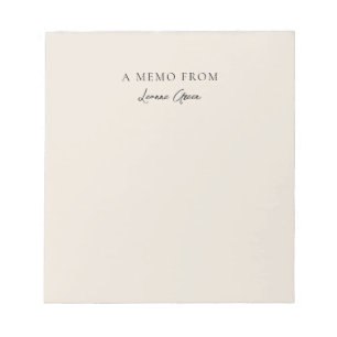 Elegant Calligraphy Minimal Custom Name Stationery Notepad