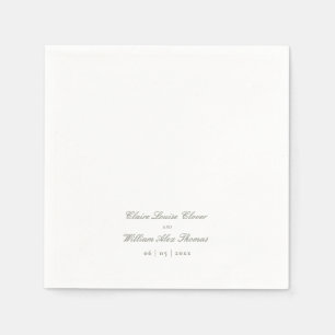 Elegant Calligraphy Minimal Sage Green Wedding Napkin