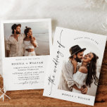 Elegant Calligraphy Minimalist Wedding 2 PHOTO Invitation<br><div class="desc">For further customization,  please click the "customize further" link and use our design tool to modify this template. 
 If you need help or matching items,  please contact me.</div>