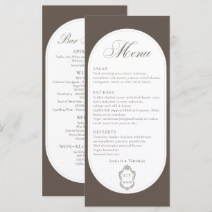 Elegant Calligraphy Mocha Brown Wedding Program