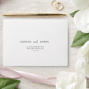 Elegant Calligraphy Modern Wedding Envelope
