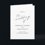 Elegant Calligraphy Modern Wedding Program<br><div class="desc">Simple Wedding Program with "the wedding of" in calligraphy along with your wedding details in black and white.  The inside has your order of ceremony and wedding party and the back has your personalized thank you message.  A minimalist design with chic typography for an elegant touch.</div>