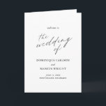 Elegant Calligraphy Modern Wedding Program<br><div class="desc">Simple Wedding Program with "the wedding of" in calligraphy along with your wedding details in black and white.  The inside has your order of ceremony and wedding party and the back has your personalized thank you message.  A minimalist design with chic typography for an elegant touch.</div>
