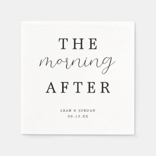 Elegant Calligraphy Morning After Wedding Brunch  Napkin