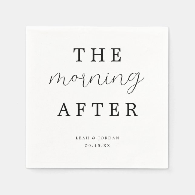 Elegant Calligraphy Morning After Wedding Brunch  Napkin (Front)