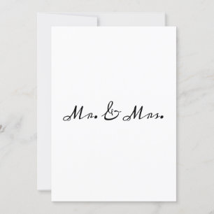 Elegant Calligraphy Mr.& Mrs Wedding Invitation