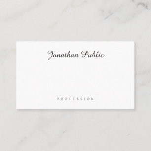 Elegant Calligraphy Name Script Simple Design Chic Business Card