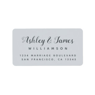 Elegant Calligraphy Names Blue Return Address Label