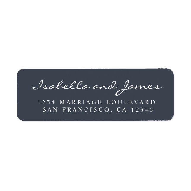 Elegant Calligraphy Names Wedding Return Address (Front)