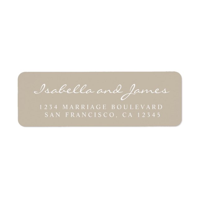 Elegant Calligraphy Names Wedding Return Address (Front)