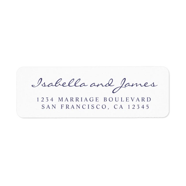 Elegant Calligraphy Names Wedding Return Address (Front)