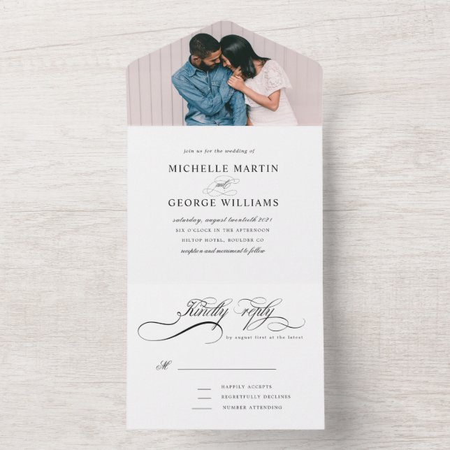 elegant calligraphy (no ENV needed) All In One Invitation (Inside)