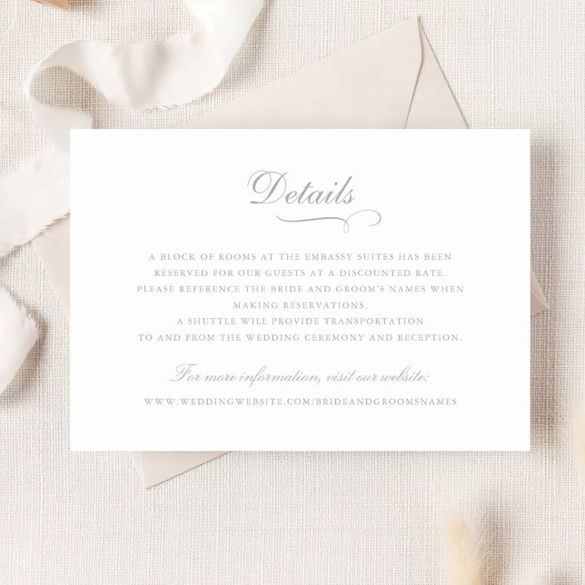 Elegant Calligraphy Ornament Script Wedding Detail Invitation (Creator Uploaded)