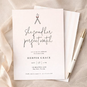 Elegant Calligraphy Perfect Match Bridal Shower Invitation