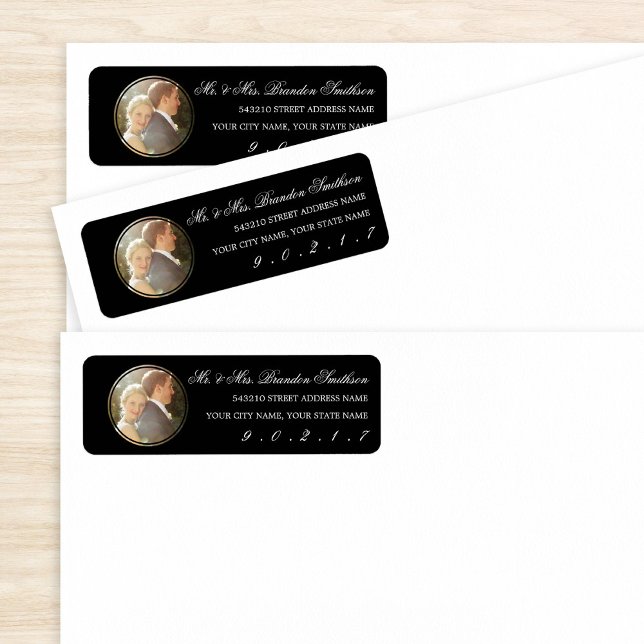 Elegant Calligraphy & Photo Address Label Stickers (Creator Uploaded)