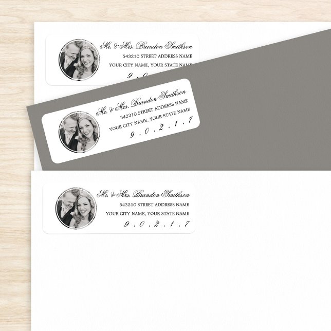 Elegant Calligraphy & Photo Address Label Stickers (Creator Uploaded)