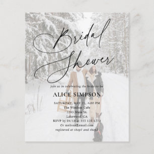 Elegant Calligraphy Photo Bridal Shower