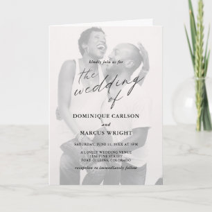 Elegant Calligraphy Photo Modern Wedding Invitation