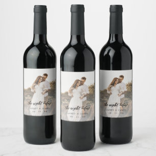 Elegant Calligraphy Photo The Night Before Wine Label