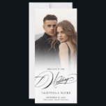 Elegant Calligraphy Photo Wedding Program<br><div class="desc">This Elegant Calligraphy Photo Wedding Program Card is perfect to share the details and order of events on your special day. Feature a photo of the couple and all the details of their special day,  in elegant form.</div>