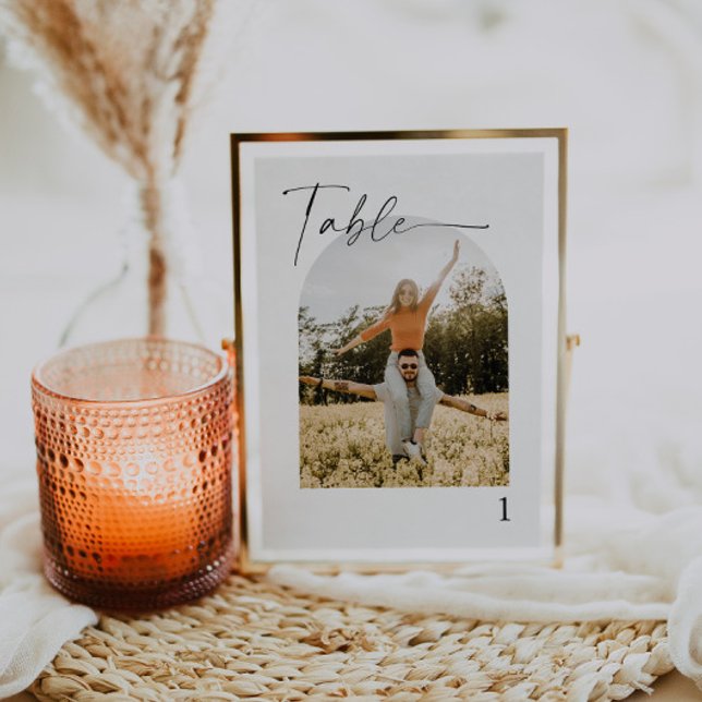 Elegant Calligraphy Photo Wedding Table Numbers (Creator Uploaded)