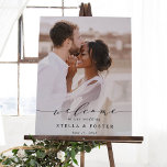 Elegant Calligraphy Photo Wedding Welcome Sign<br><div class="desc">This chic wedding welcome sign features elegant calligraphy with a photo.  For more advanced customization of this design,  please click the Customize Further link to change font,  size,  and colour.</div>