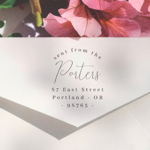 Elegant Calligraphy Retro Sent From Return Address Self-inking Stamp