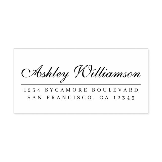 Elegant Calligraphy Return Address Rubber Stamp (Imprint)