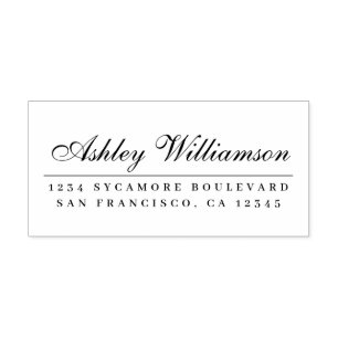 Elegant Calligraphy Return Address Self-inking Stamp