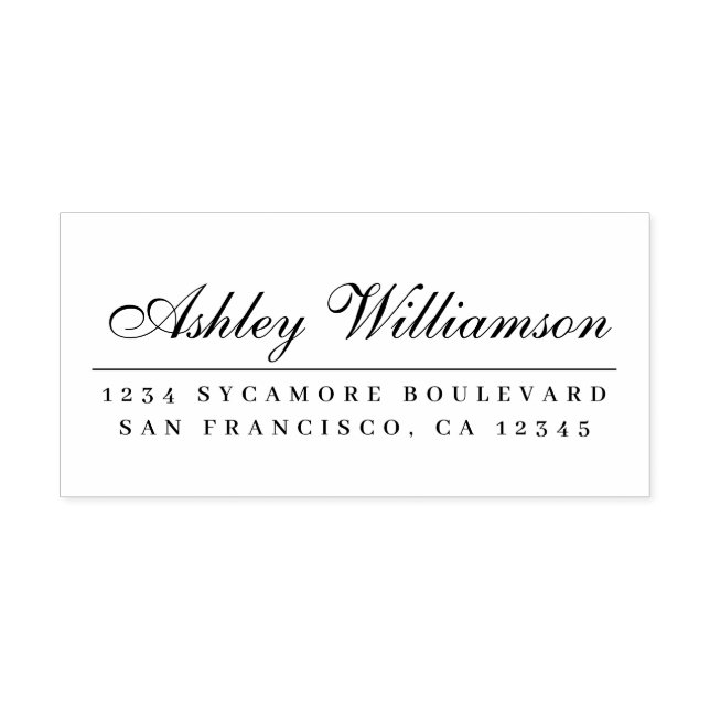 Elegant Calligraphy Return Address Self-inking Stamp (Design)